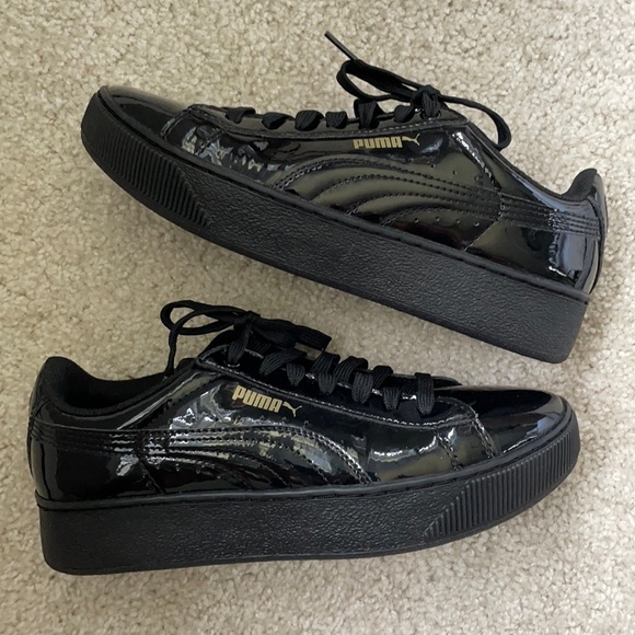 Puma | Shoes | Puma Vikky Platform Patent Leather Like Sneakers | Poshmark